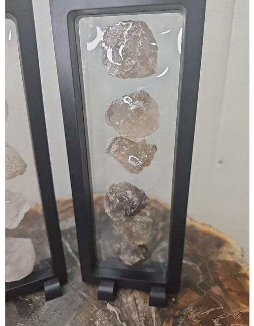 Load image into Gallery viewer, Quartz Crystal &amp; Smokey Quartz W/Stands Total Weight 1.33lbs Great Show Item
