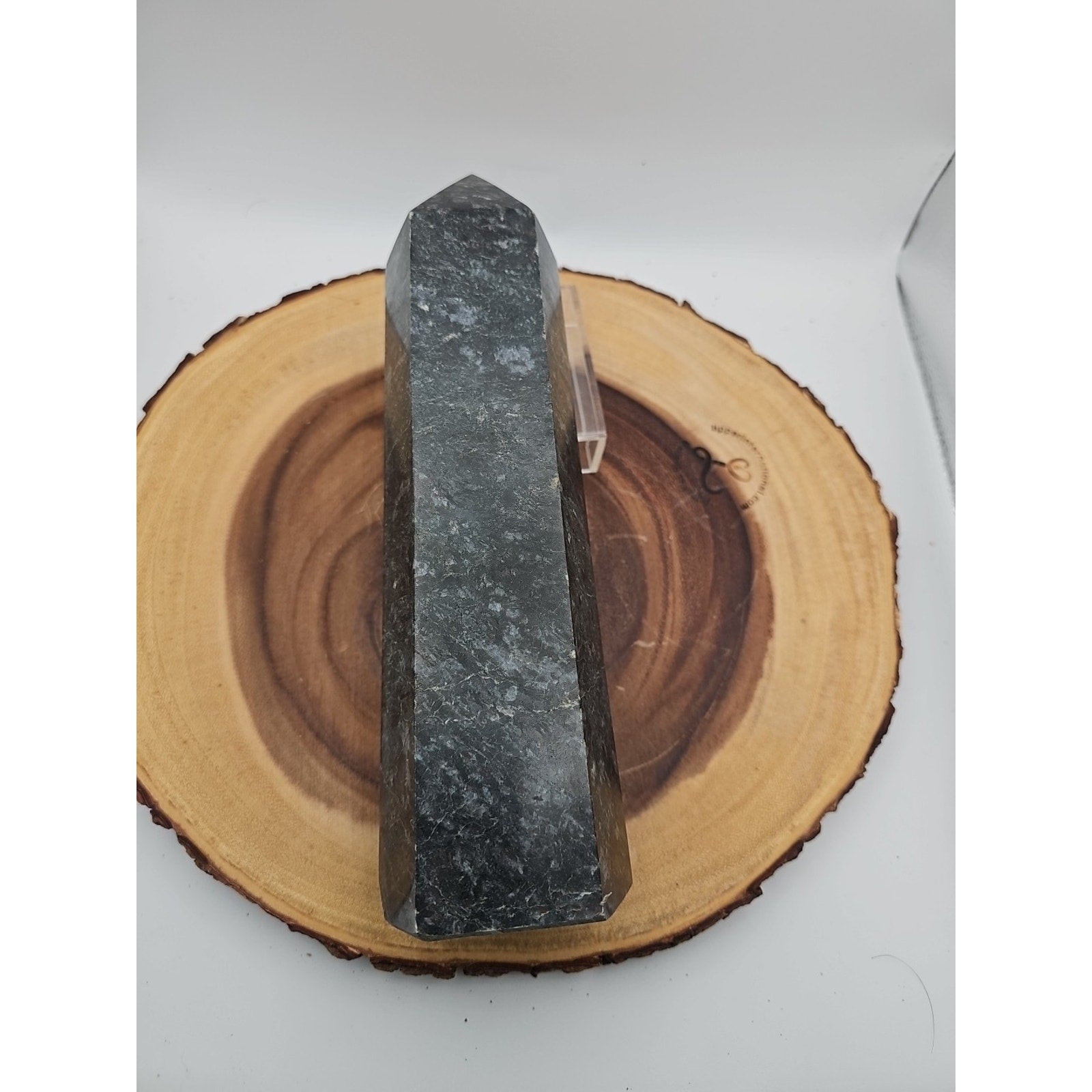 4.3lb Arfvedsonite Garnet Blue Flashes Crystal Point Tower Polished