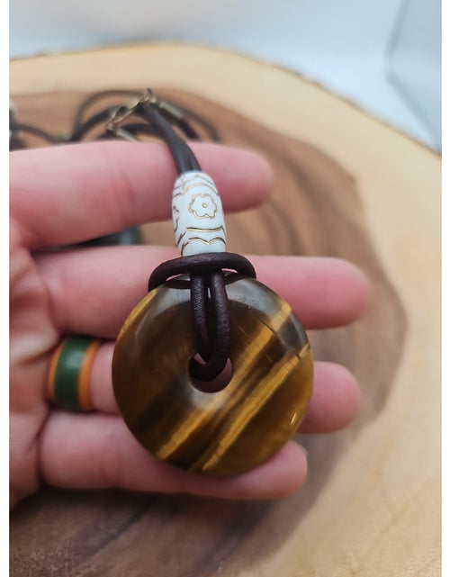 Load image into Gallery viewer, Tigers Eye Necklace 16in 1each Handmade To Order
