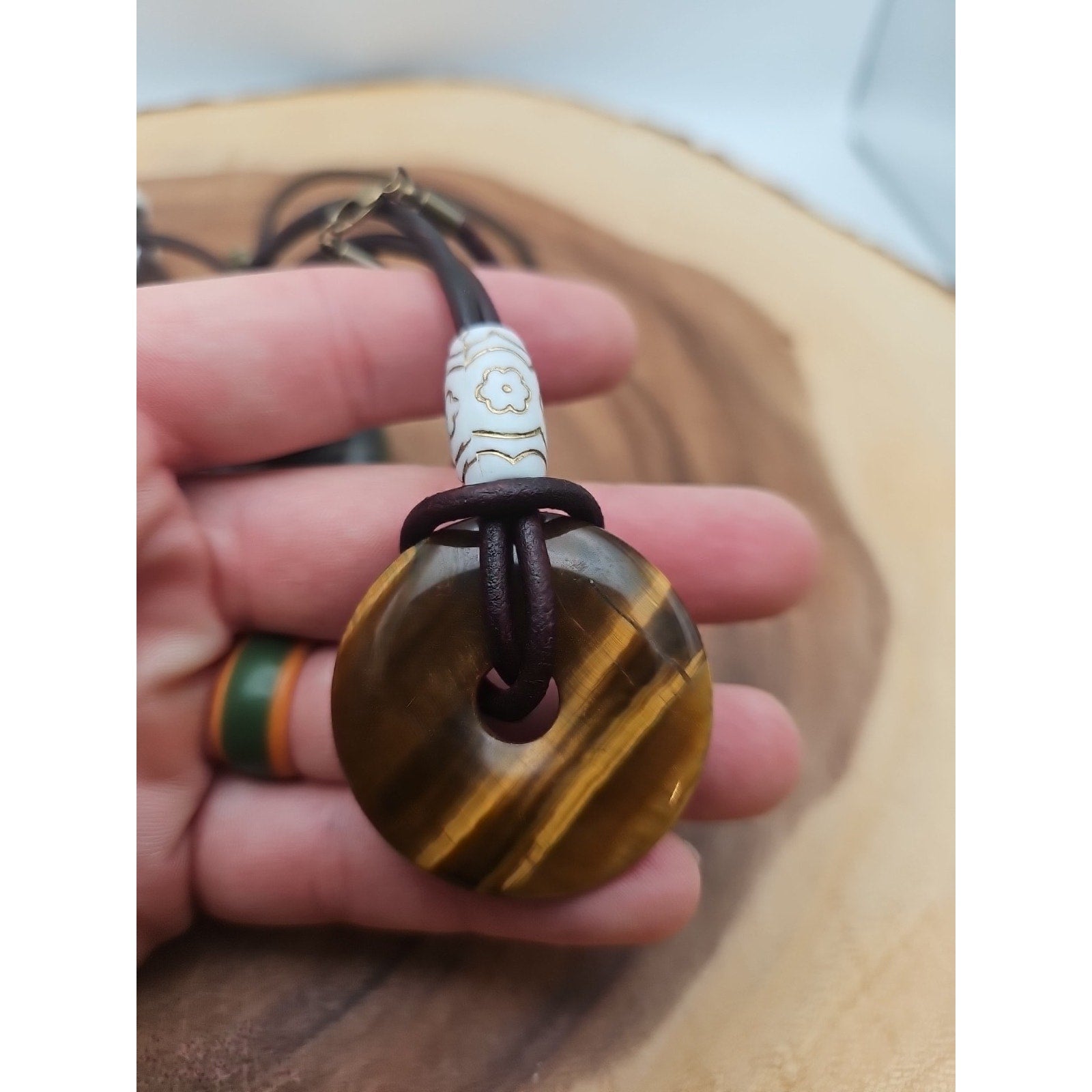 Tigers Eye Necklace 16in 1each Handmade To Order