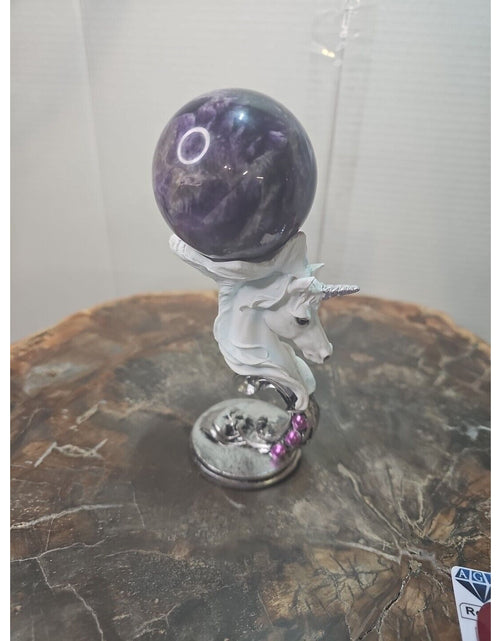 Load image into Gallery viewer, 330G Natural Dream Amethyst Quartz Crystal Sphere Ball Healing W/Stand
