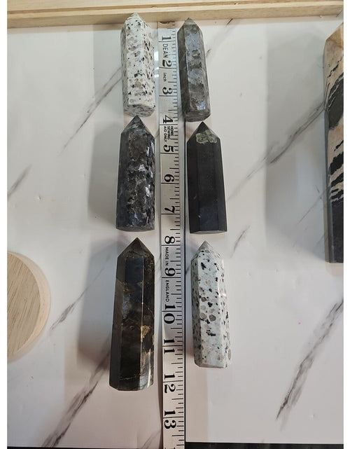 Load image into Gallery viewer, 2.67 Lbs 7Pcs Mix Lot Natural Zebra Rock Jasper Crystal Point Tower Sinkiang
