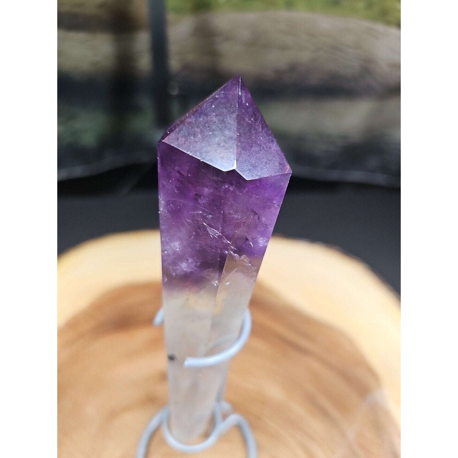 148G Natural Dream Amethyst Quartz Crystal Wand Point Realistic Healing