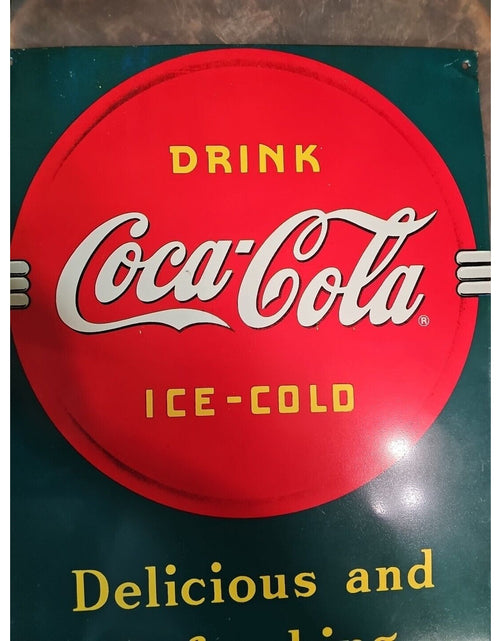 Load image into Gallery viewer, coke sign vintage 1989
