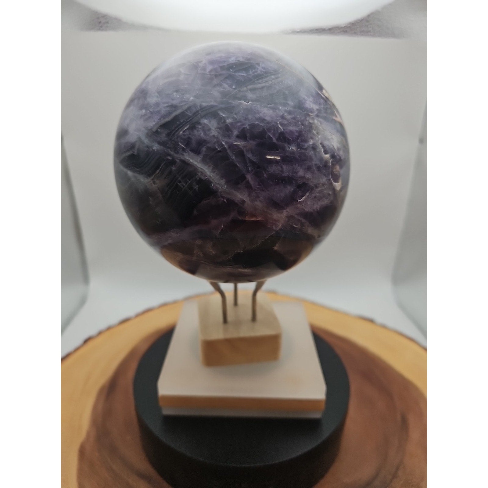 6.4" Natural Rainbow Fluorite Quartz Crystal Sphere