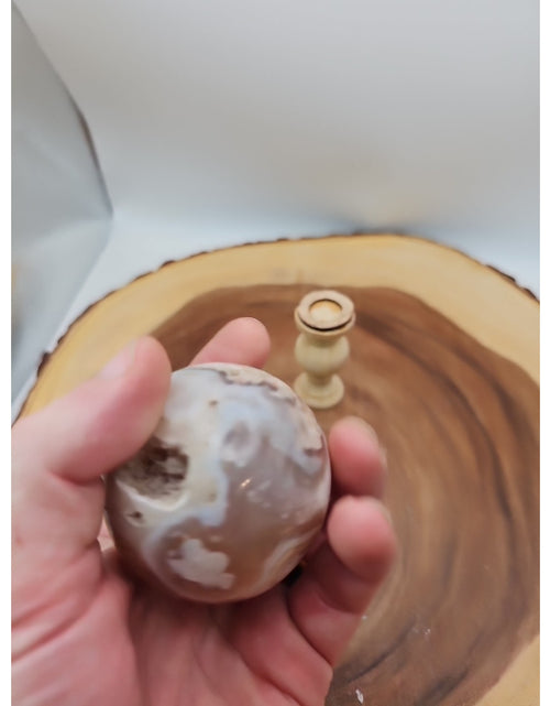 Load image into Gallery viewer, Flower agate sphere .59lbs W/stand
