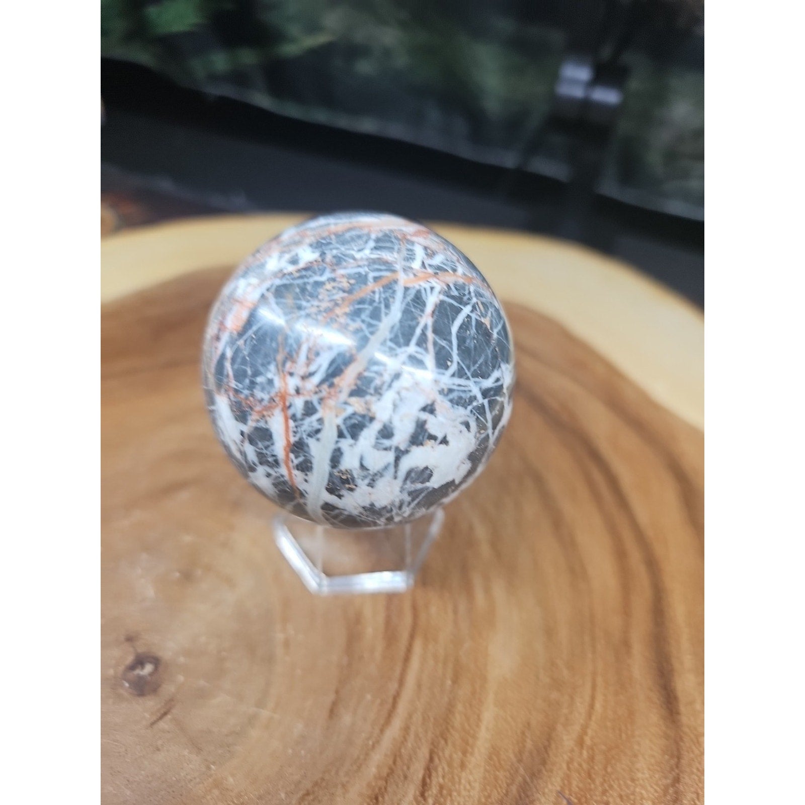 Natural Quartz Crystal Jasper Sphere Ball Polished 50-60mm &stand