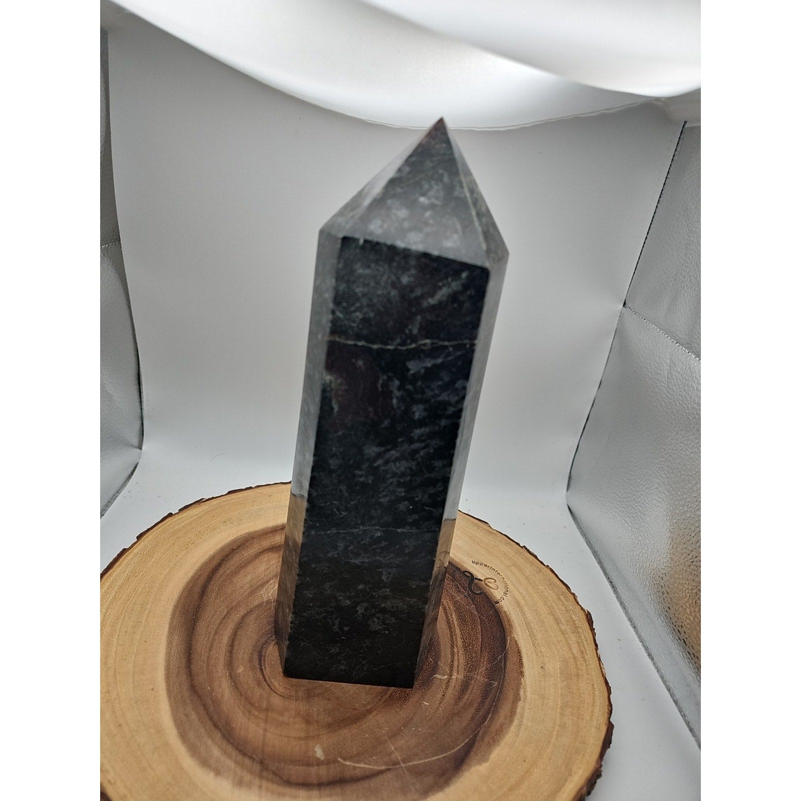 8.23lb Arfvedsonite Garnet Blue Flashes Crystal Point Tower Polished