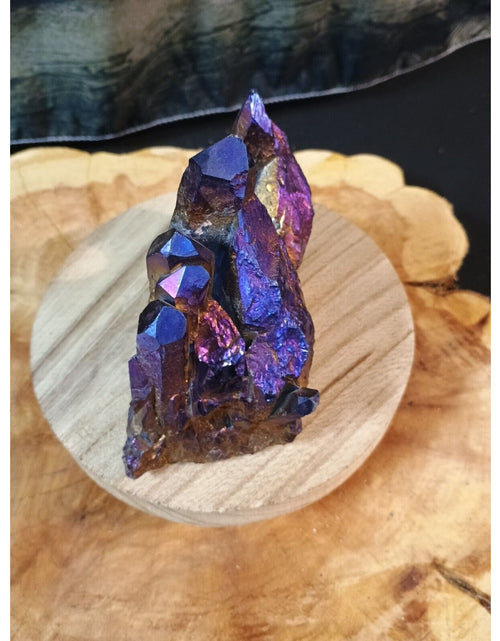 Load image into Gallery viewer, 1.2lb Rainbow Aqua Aura Quartz Crystal Cluster Points Titanium Coating
