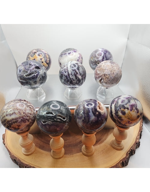 Load image into Gallery viewer, 55mm To 65mm Natural Sphalerite Quartz Crystal W/wooden Stand 1 Each
