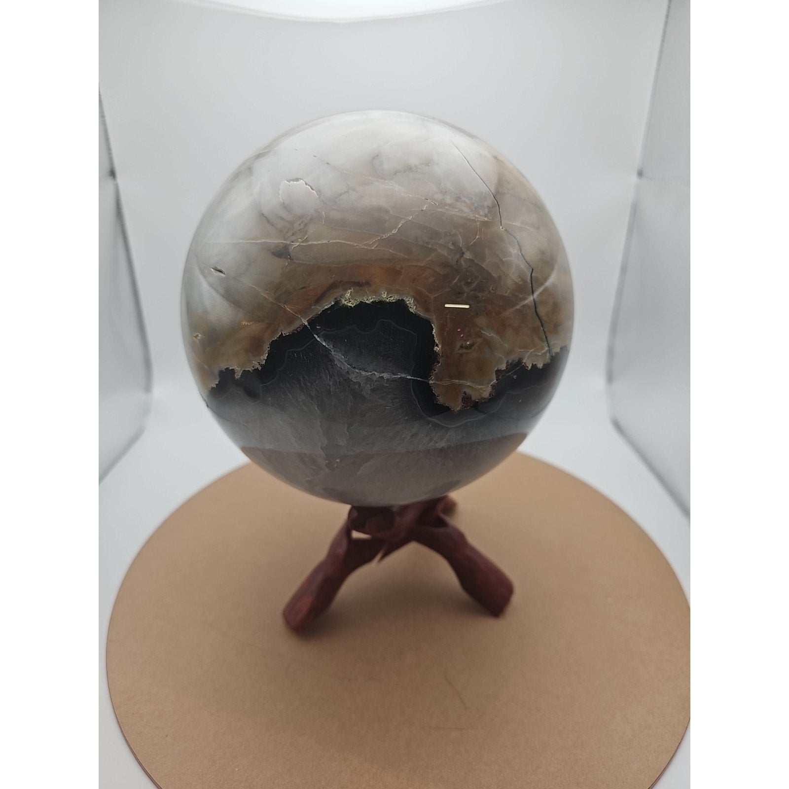 12.1LB Natural volcano Agate Quartz sphere Crystal Ball Mineral specimen Healing