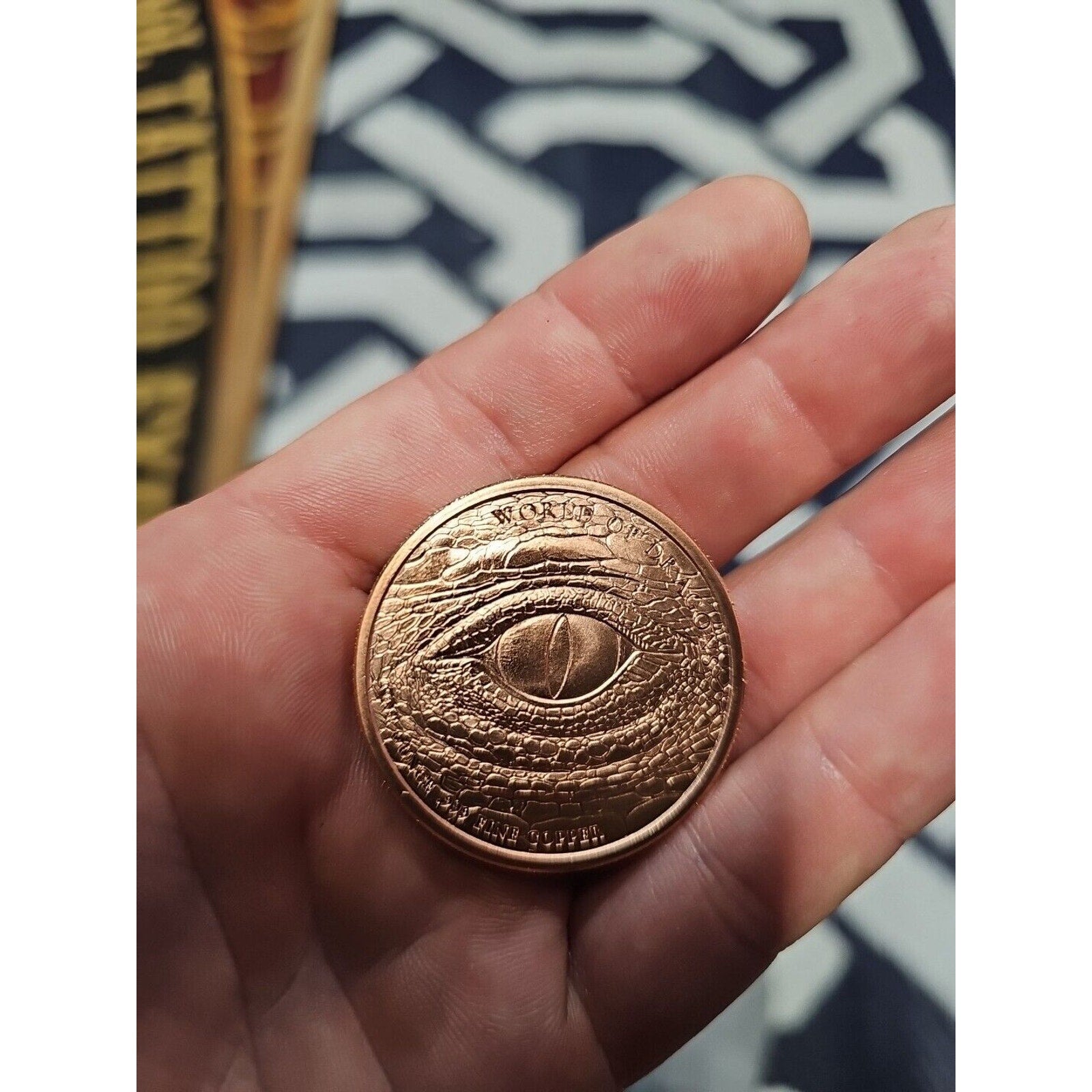 CHINESE DRAGON ~ WORLD OF THE DRAGONS ~ 1 OZ. PURE COPPER ROUND ~
