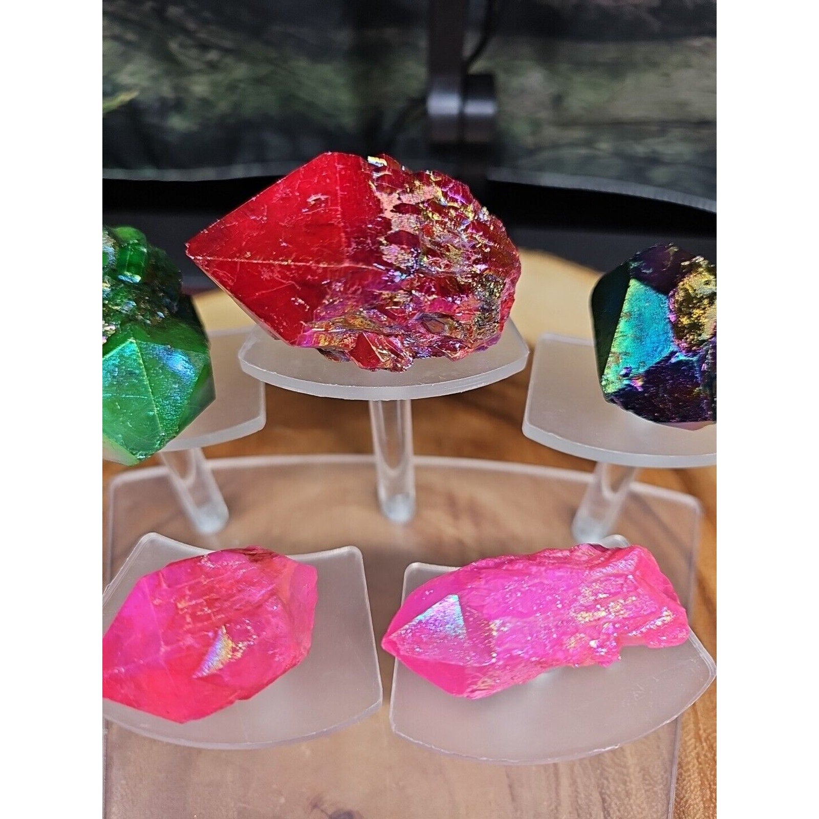 Titanium Rainbow Crystal Cluster Quartz W/Stand .97lbs