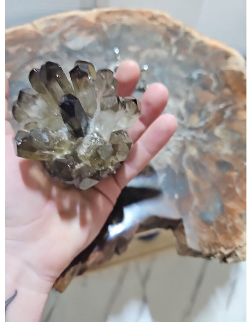 Load image into Gallery viewer, 300g+ Natural Tea Color Quartz Cluster Mineral Specimen Crystal Reiki Decor
