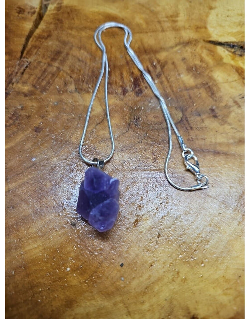 Load image into Gallery viewer, Amethyst Necklace Sterling Silver Chain
