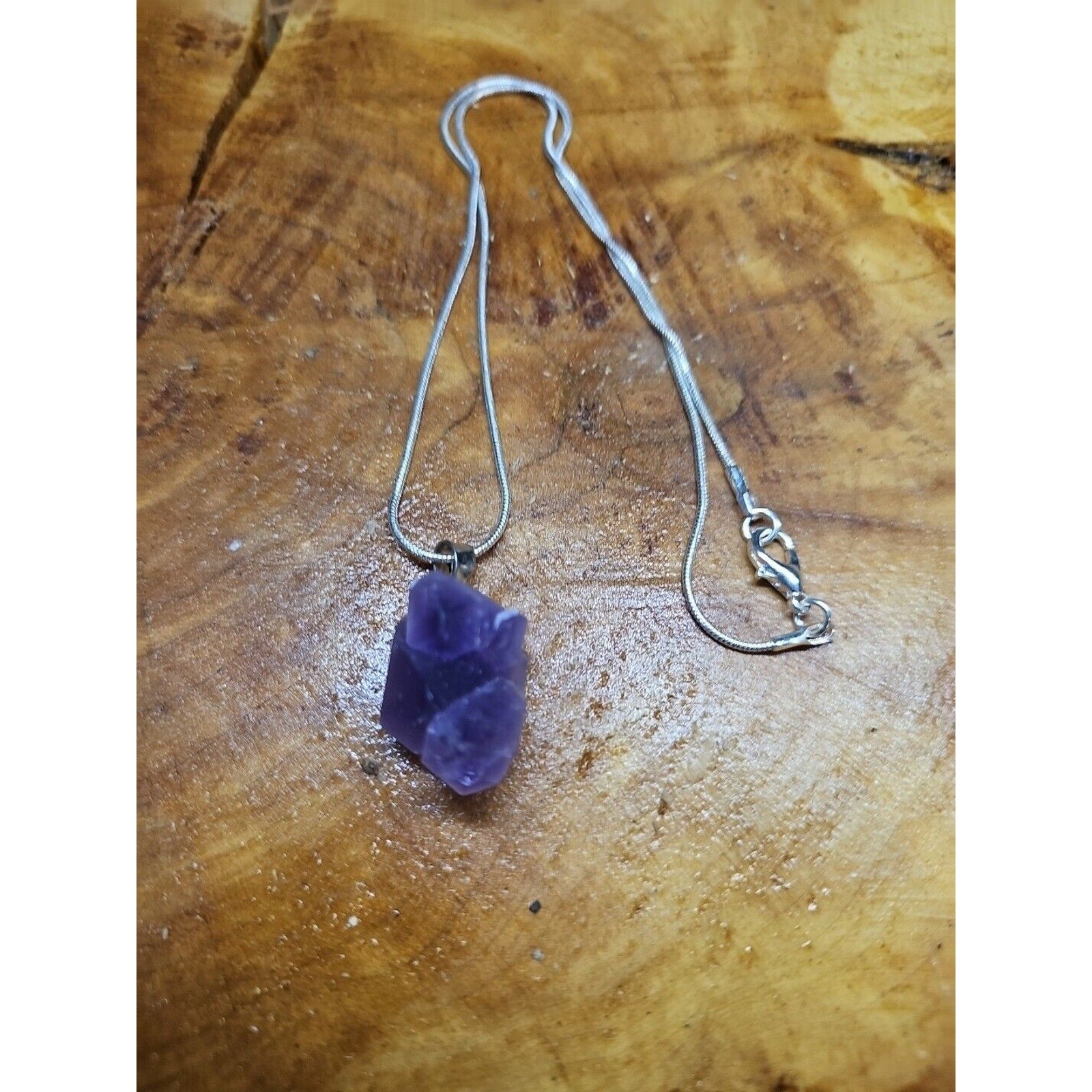 Amethyst Necklace Sterling Silver Chain