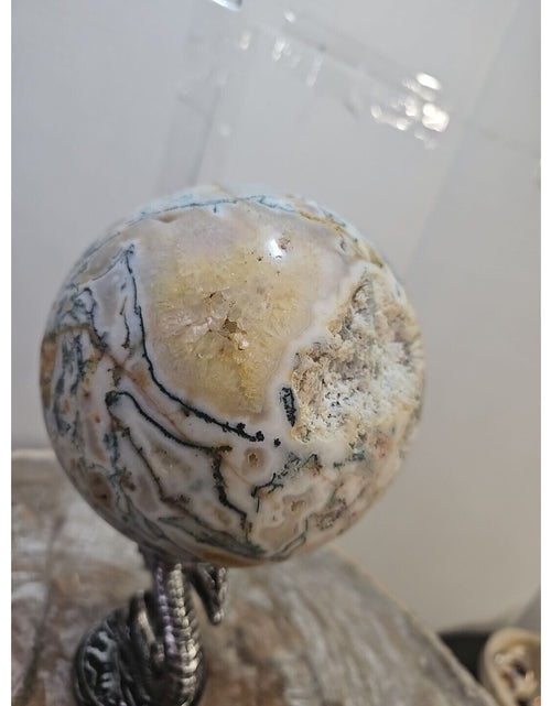 Load image into Gallery viewer, 7.5LB Natural Water Grass Agate Quartz sphere Crystal Mineral specimen W/Stand
