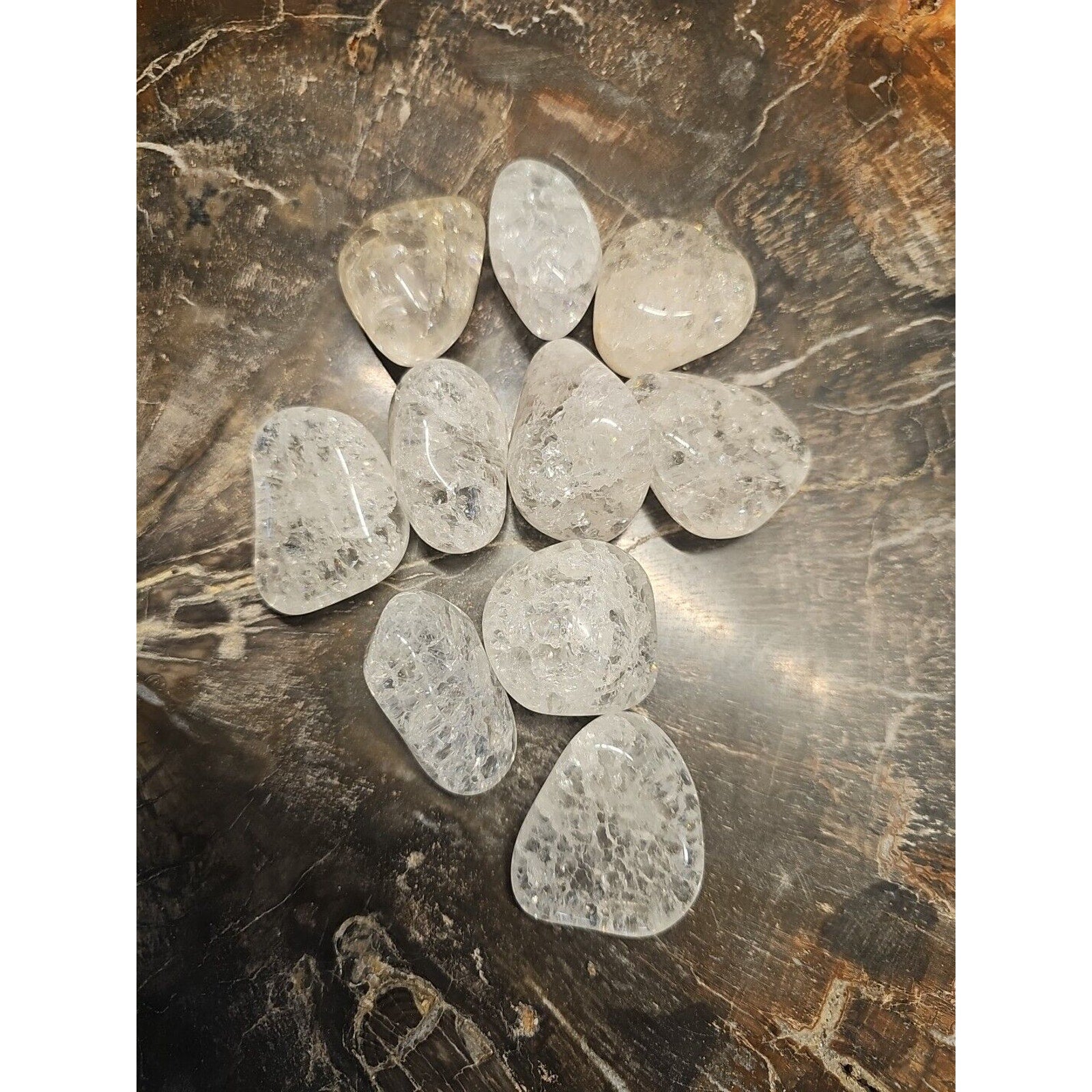 5 Pack Crackel Quartz Tumbled Stones: