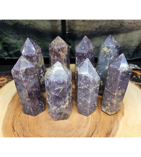 1ea Natural Purple Mica Lepidolite Crystal Point Tower Africa 300g-400g