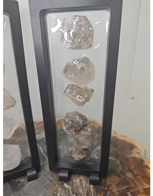 Load image into Gallery viewer, Quartz Crystal &amp; Smokey Quartz W/Stands Total Weight 1.33lbs Great Show Item
