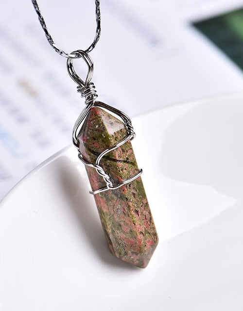 Load image into Gallery viewer, Natural Amethyst Crystal Point Pendant: DIY Jewelry Gift
