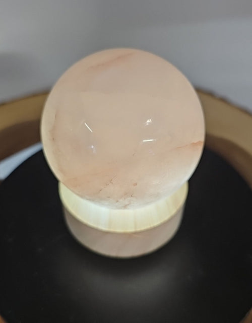 Load image into Gallery viewer, Quartz Crystal Sphere W/led Light Stand 63mm Avg
