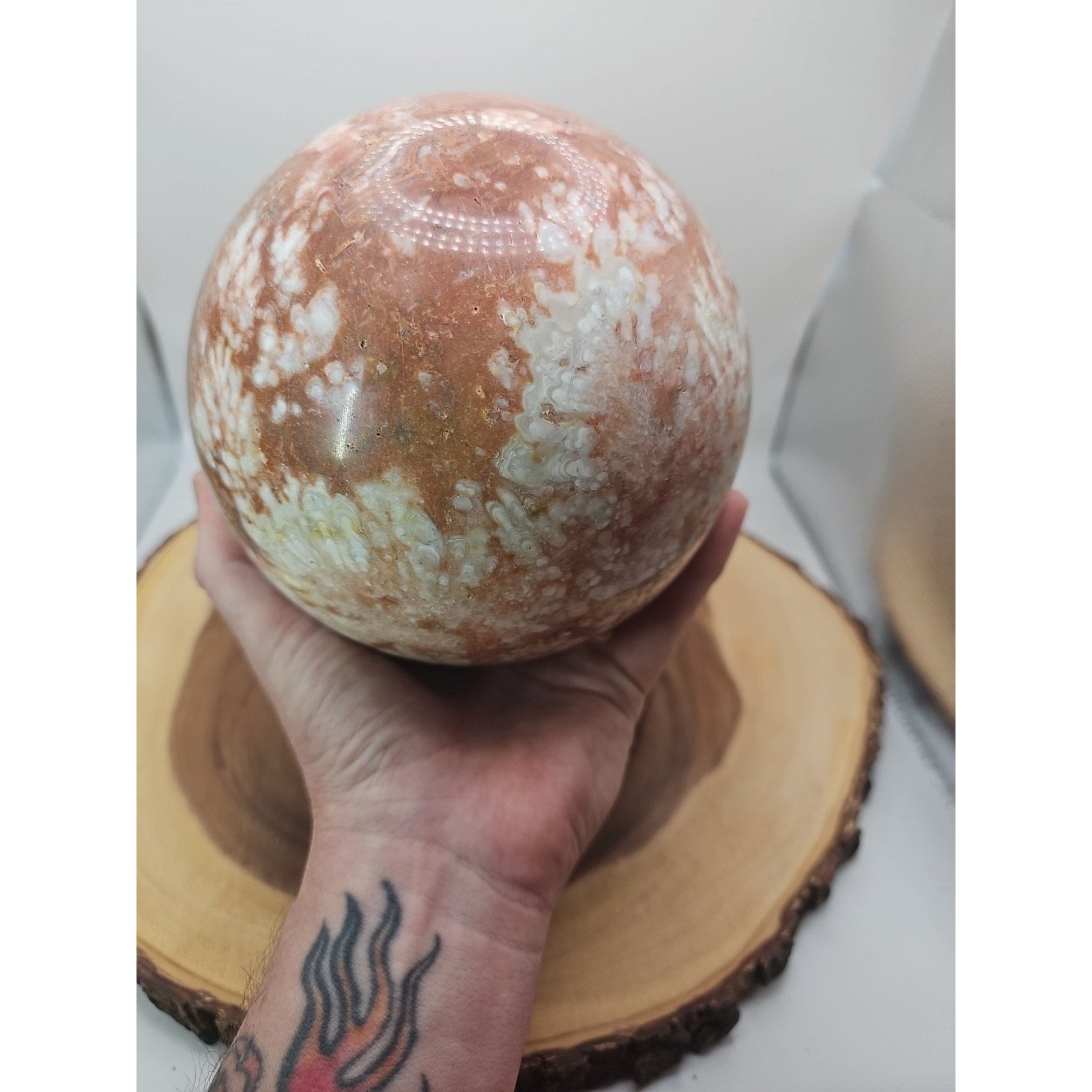 10.42LB Natural Chocolate Agate Sphere Ball Reiki Gem