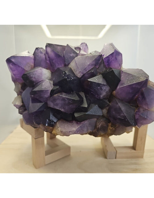 Load image into Gallery viewer, Large Crystal cluster natural amethyst geode quartz 8.2lb Point Crystal
