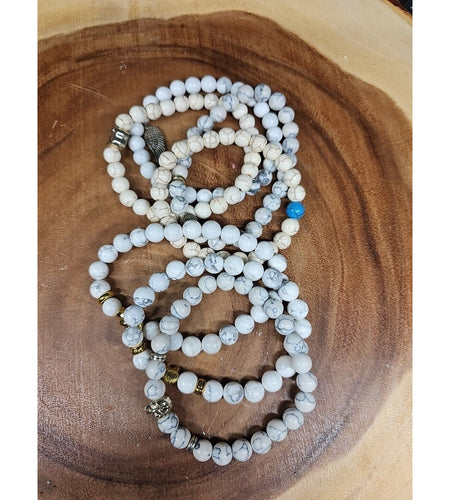 Natural Howlite Stone Bracelets 7pc Set