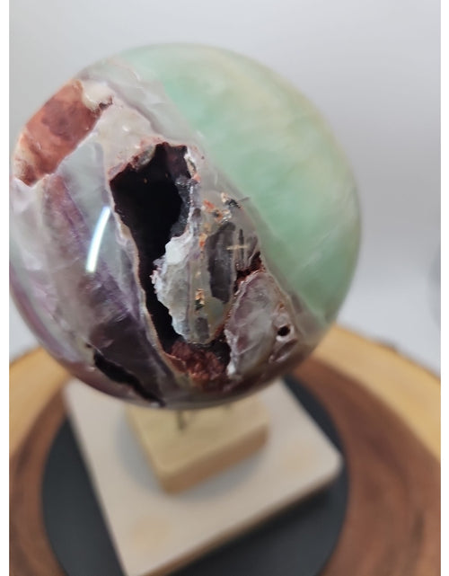 Load image into Gallery viewer, Rainbow Fluorite Quartz Crystal Sphere - Polished Healing
