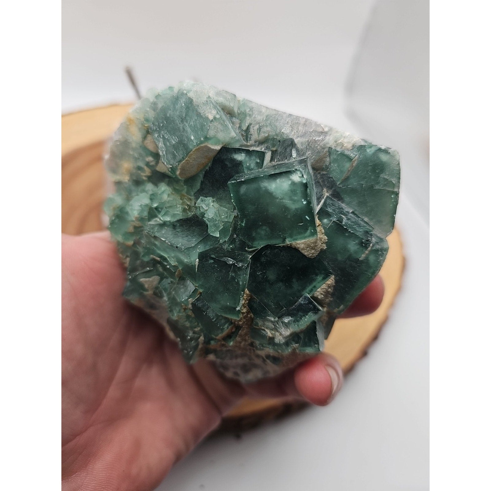 Raw Chunk Fluorite 1.27lb With Stand
