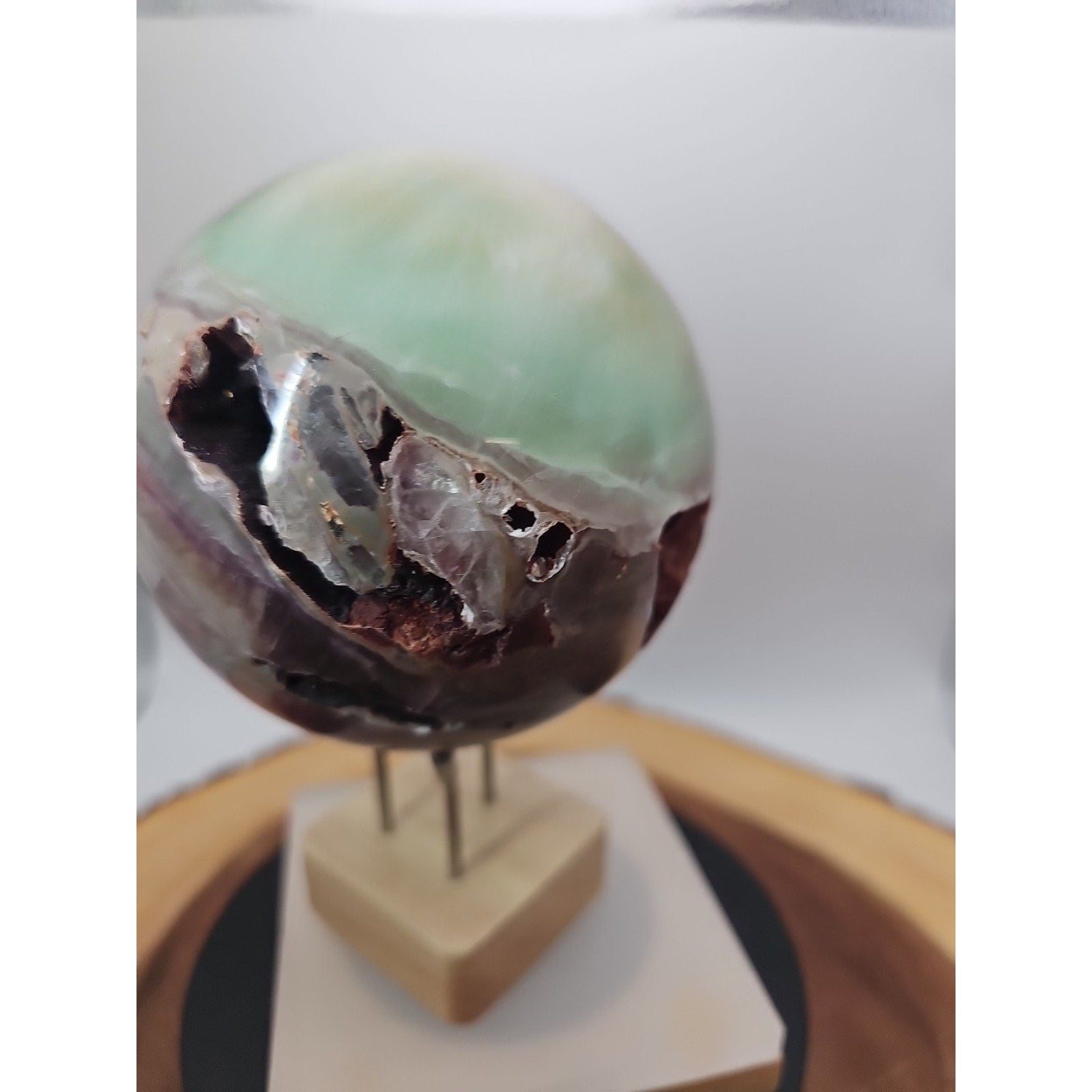 Rainbow Fluorite Quartz Crystal Sphere - Polished Healing