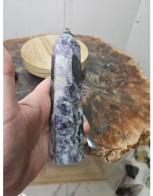 Load image into Gallery viewer, 2Pcs Natural Purple Fluorite Quartz Crystal Point Tower Polished
