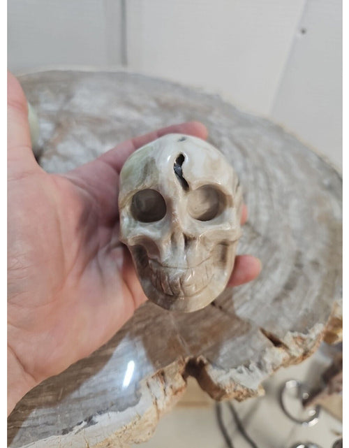 Load image into Gallery viewer, 2.18LB 2Pcs Natural Jasper Calcite Skulls Crystal Carving Mixed Stones Healing
