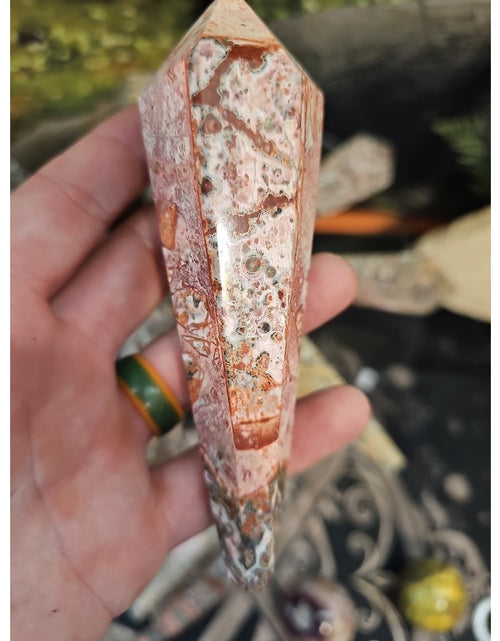 Load image into Gallery viewer, Natural Leopard Skin Jasper Crystal Scepter .40 Avg
