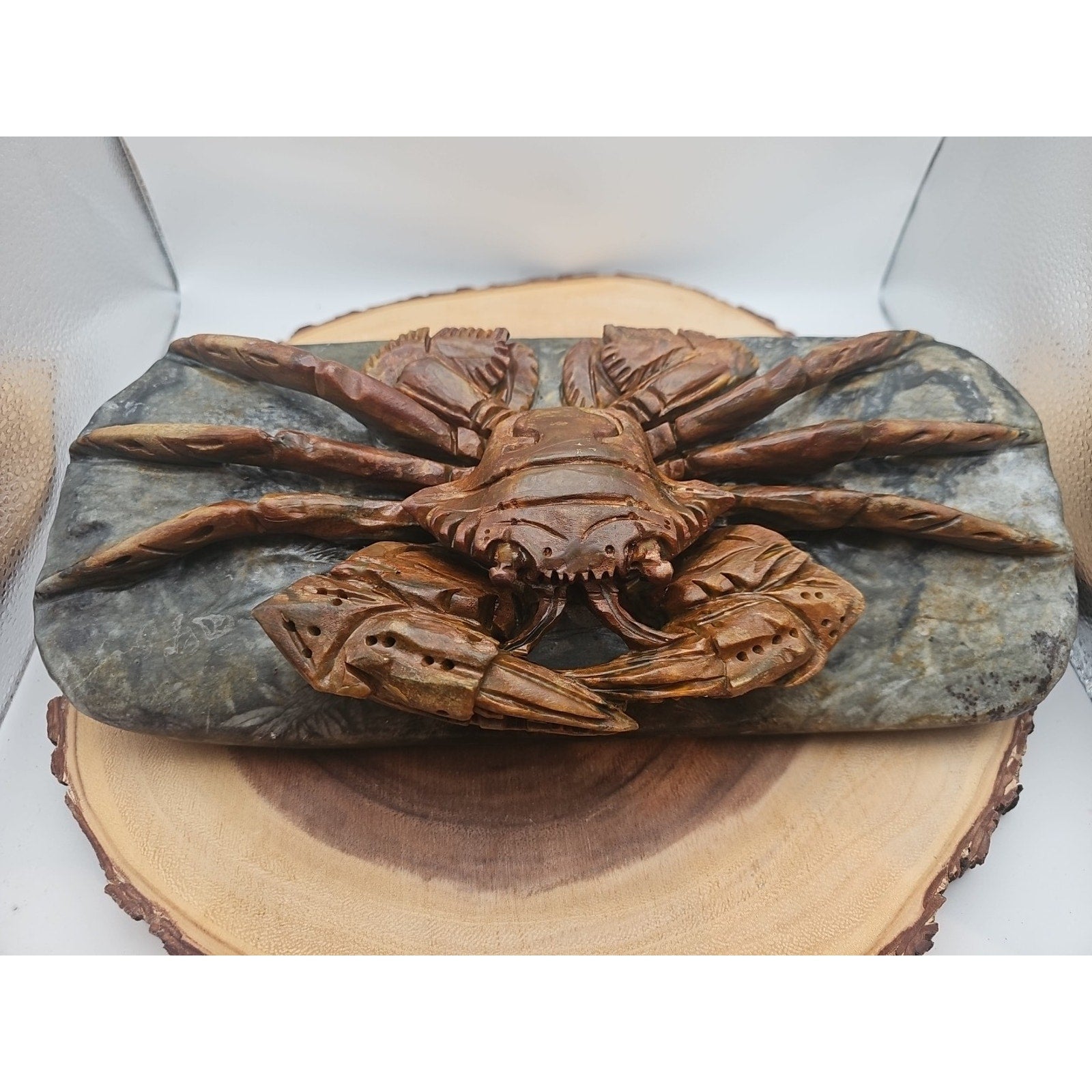 7.4LB Natural Mao Gong shi crab skull hand carved crystal specimen healing