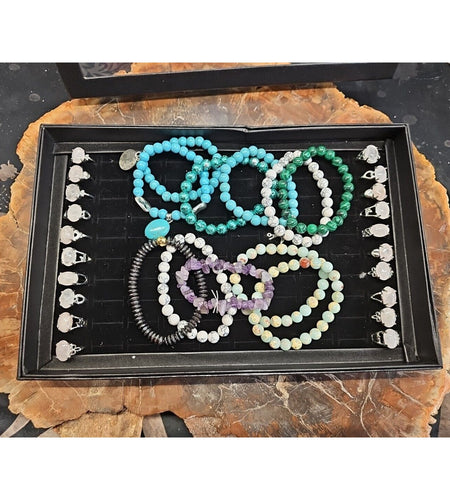 Ring And Bracket Lot 20 Rings Rose Quartz & 10 Natural Stone Bracelets Reseller