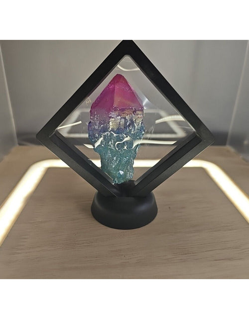 Load image into Gallery viewer, 121g 1ea Rainbow Aqua Aura Quartz Crystal Cluster Points Titanium Coating
