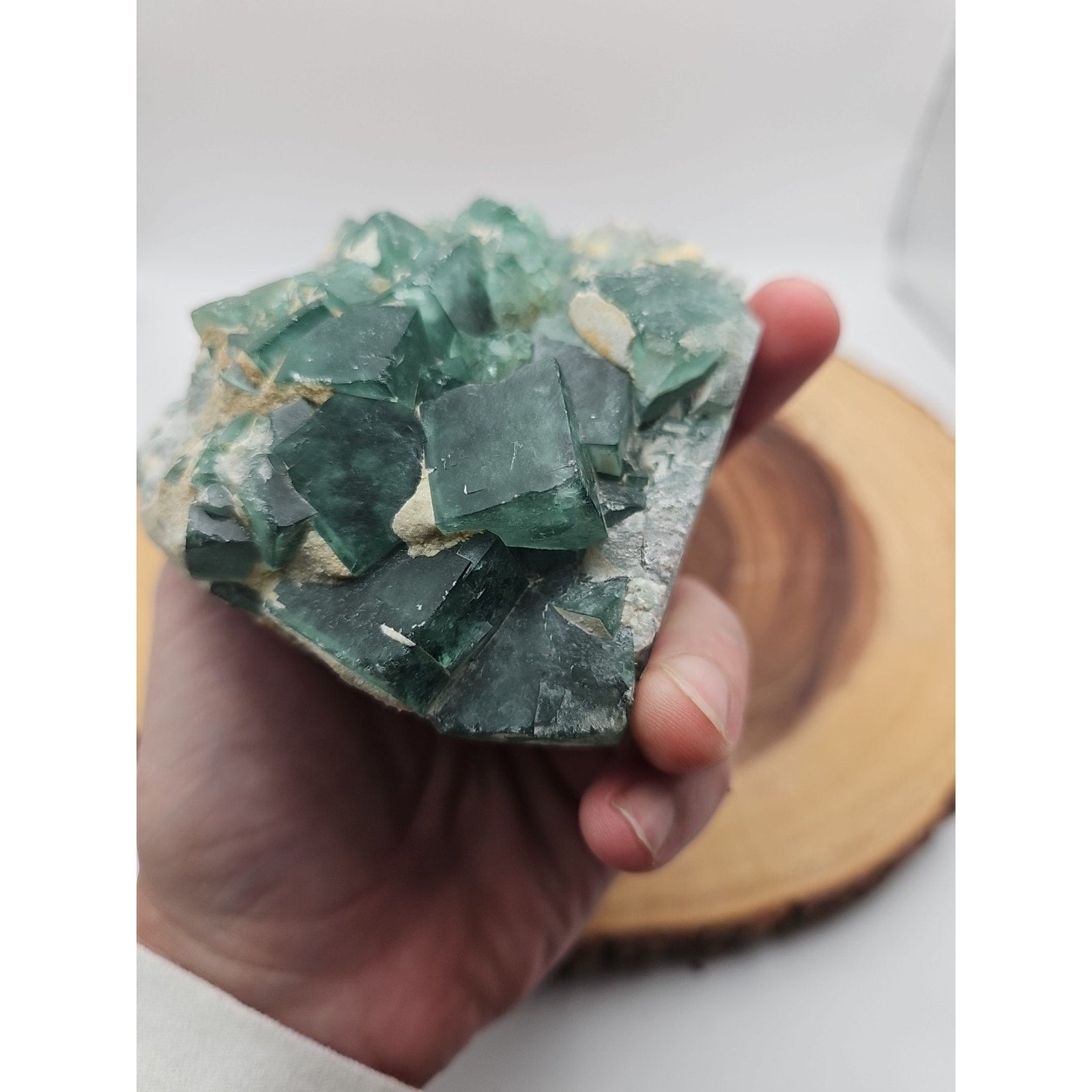Raw Chunk Fluorite 1.27lb With Stand