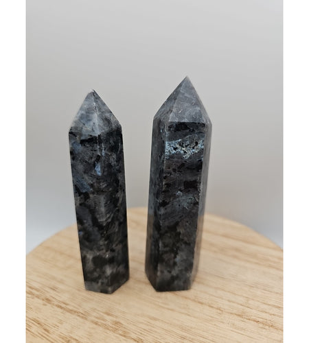 1 Pair Larvikite Tower .42lb 3.5in Tall