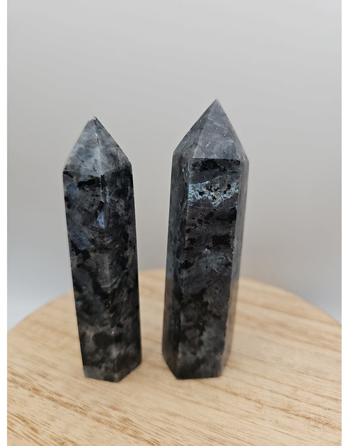 Load image into Gallery viewer, 1 Pair Larvikite Tower .42lb 3.5in Tall
