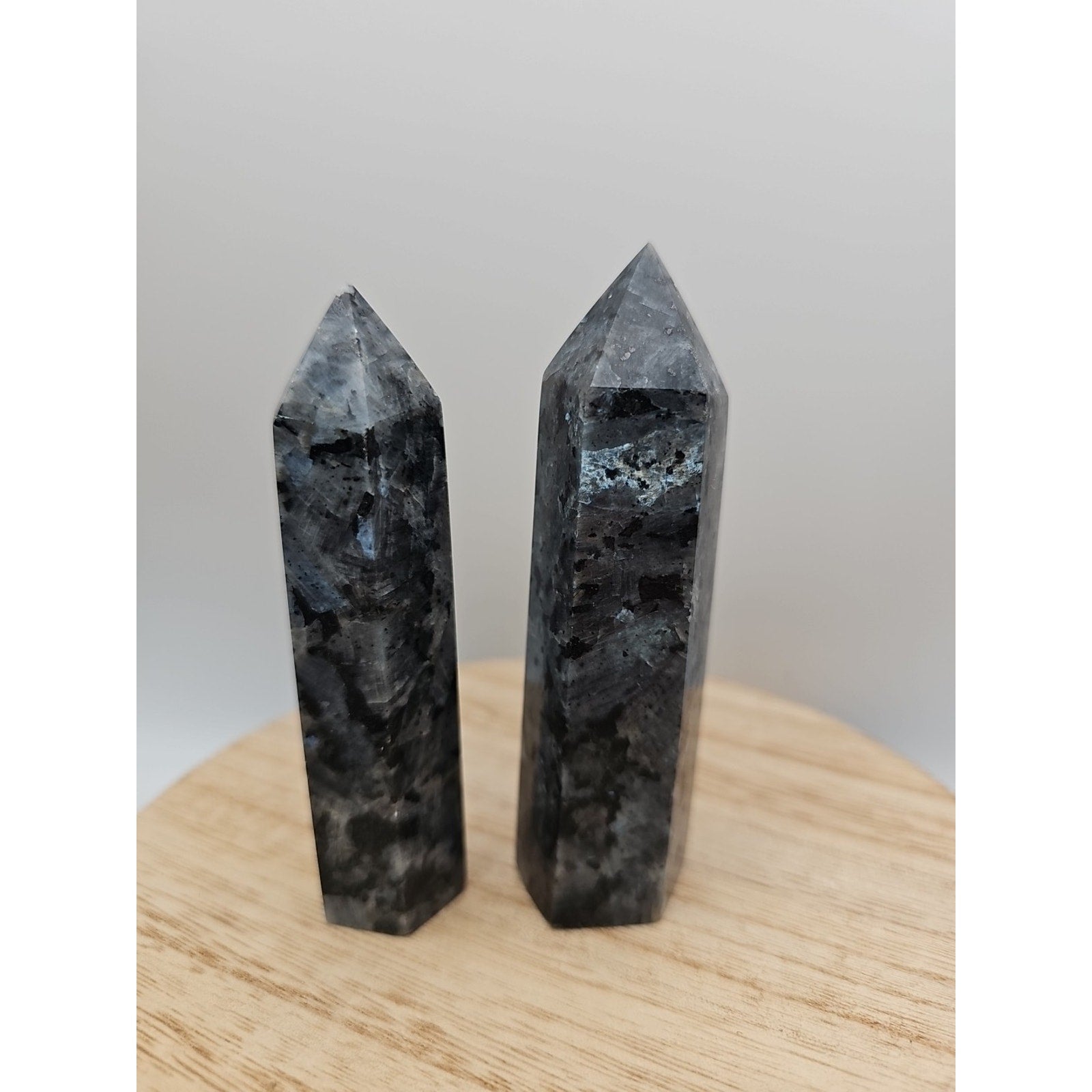 1 Pair Larvikite Tower .42lb 3.5in Tall