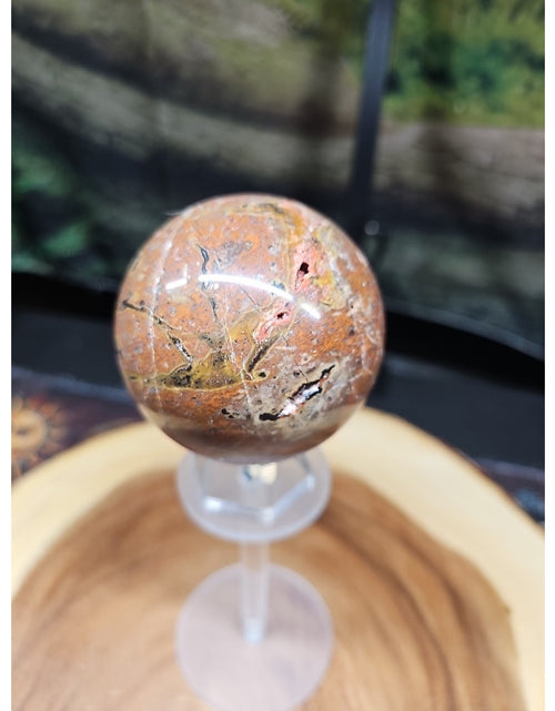 Load image into Gallery viewer, .91LB Natural Vesuvianite Agate Carnelian Crystal Geode Sphere Ball Healing
