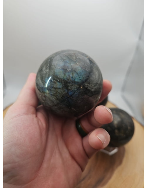 Load image into Gallery viewer, 1LB 1Pcs Natural Rainbow Labradorite Crystal Sphere Ball Polished w/stand
