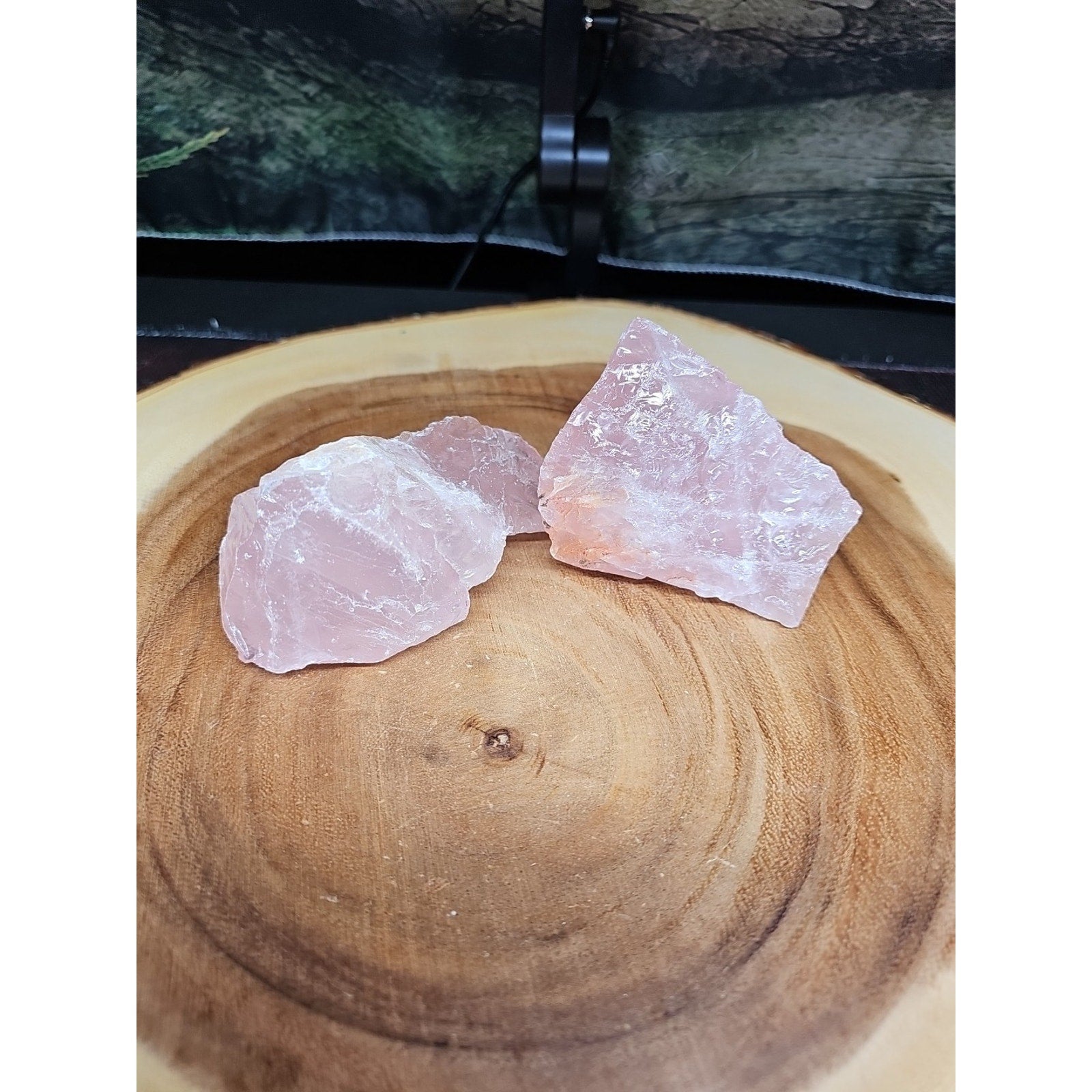 1 Pair Rose Wuartz Raw Chunk 1lb