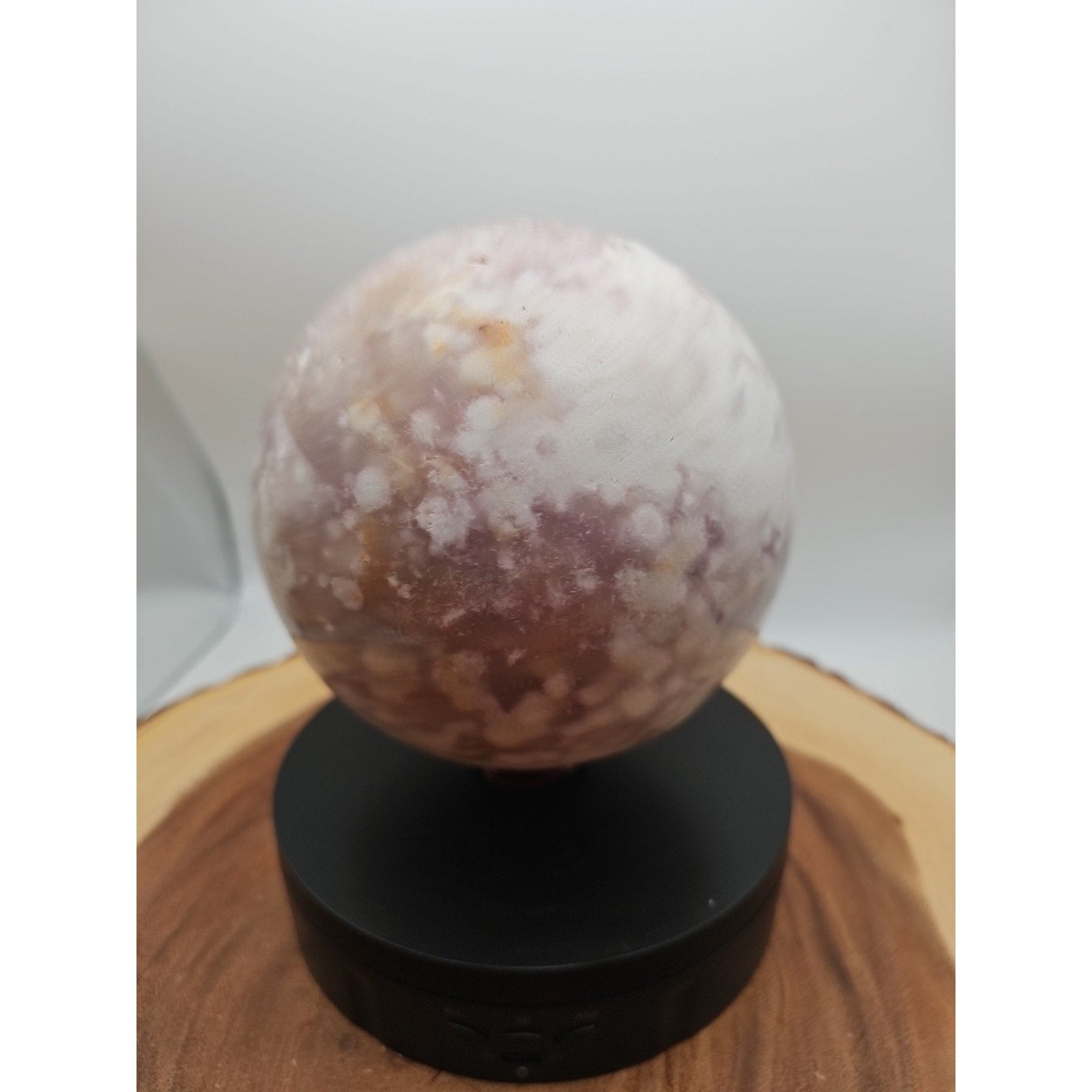 6.55lbs Natural Cherry Blossom Agate Sphere Quartz Crystal Ball