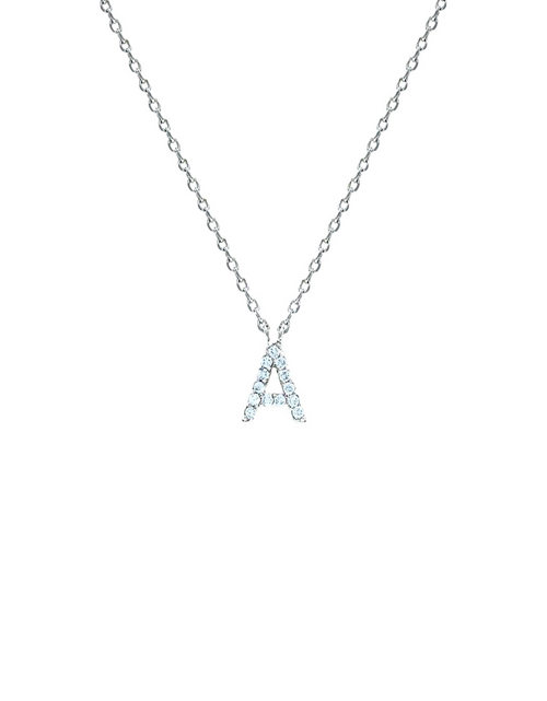 Load image into Gallery viewer, Block CZ Initial Necklace
