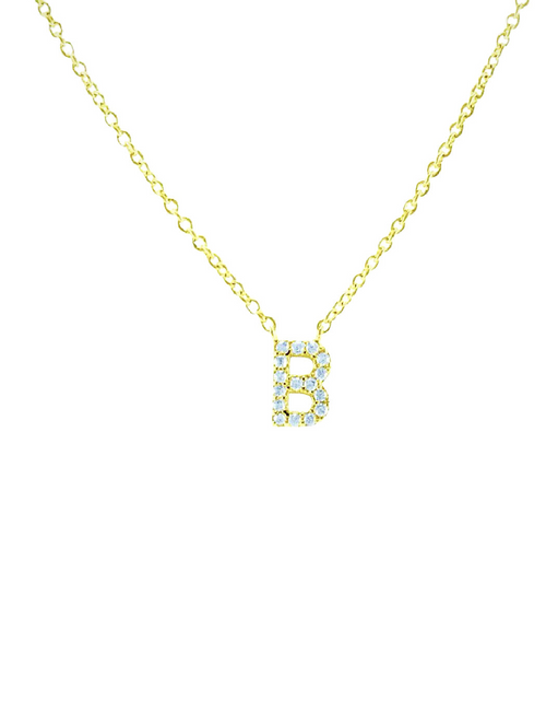 Load image into Gallery viewer, Block CZ Initial Necklace

