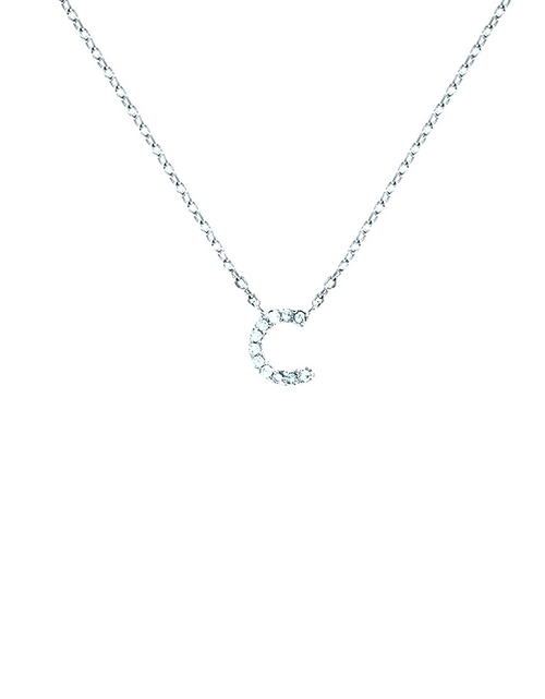 Load image into Gallery viewer, Block CZ Initial Necklace
