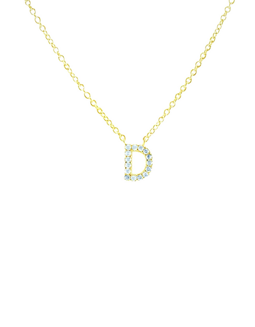 Load image into Gallery viewer, Block CZ Initial Necklace
